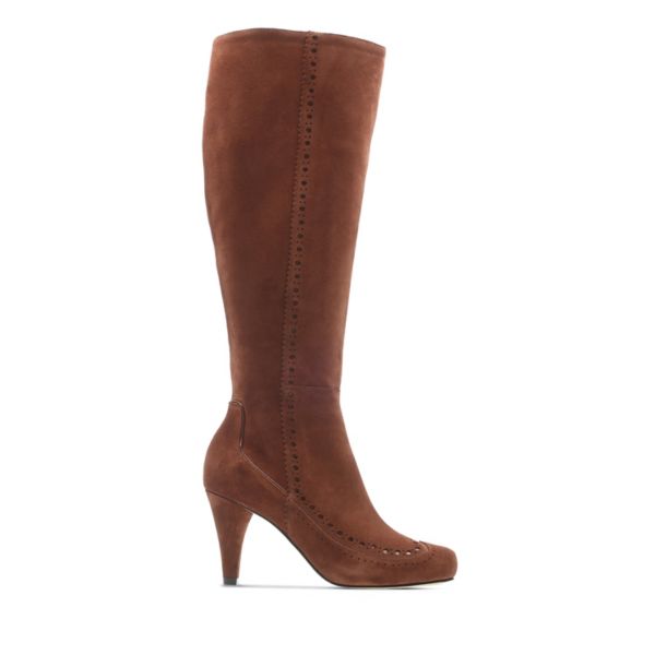 Clarks Womens Dalia Sierra Knee High Boots Brown | UK-9012487